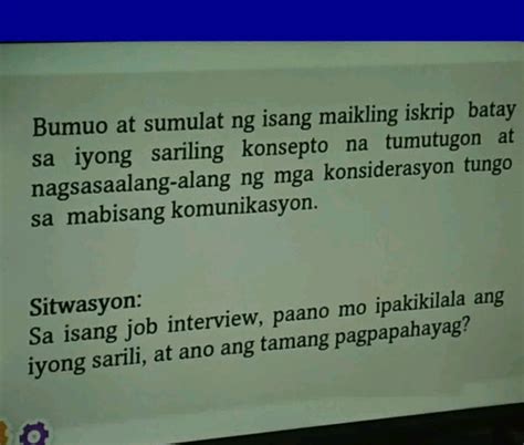 Maikling iskrip batay sa pag.